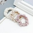 thumbnail image 2 of Pearl Scrunchies for Women, Bead Hair Ties for Thin Hair Bridal Hair Scrunchies, Stretchable Hair Elastics Pearl Hair Accessories for Women Girls, 2 of 4