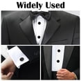 thumbnail image 3 of 2 Pares de Gemelos para Hombre , Gemelos de Tono Clásico de Acero Inoxidable , Gemelos Negros Plateados , Gemelos con Botón de Traje , Regalos de Boda , Regalos de Joyería de Graduación, 3 of 7