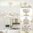 thumbnail image 2 of Maxax Candlestick Ceiling Fan with Light, 21" White Vintage Ceiling Fan with Remote Control, 6 Speeds Reversible Timing Ceiling Fan for Bedroom, Living Room, 2 of 7