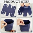 thumbnail image 6 of 2 Pack Makeup Brush Holder Dark Blue Leather Pen Holder Foldable Pen Cup Brush Jewelry Storage Holder Portable and Accessories for Traveling Office Vacation 3.94x3.94 Inch Blue DIY, 6 of 9