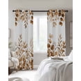 thumbnail image 3 of Brown Yellow Eucalyptus Leaves Blackout Curtains, Light Blocking Print Window Curtains, Watercolor Spring Summer Botanical Thermal Insulated Window Drapes for Living Room 2 Panels, 84"W x 84"L, 3 of 9