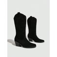 thumbnail image 3 of Women's Fashionable Over The Knee Western Boots With Chunky Heel And Embroidery Detail, Autumn & Winter, 3 of 5