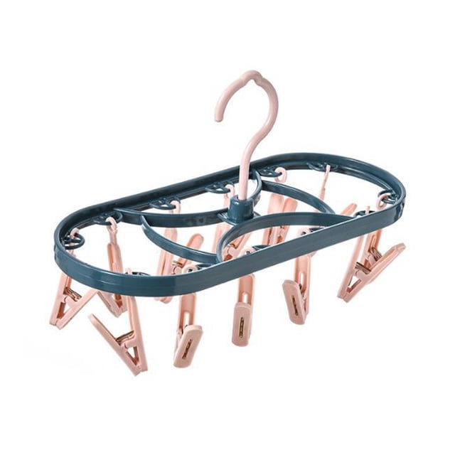 Under 10 Home Textile Storage Plastic Drying Rack 12 Clip Windproof Multi Functional Dormitory Home Drying Underwear Underwear Drying Rack Student Socks Rack