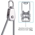 thumbnail image 1 of Polea simple para cable de acero inoxidable de 15 mm, polea de rodillo de carga de polea de escalada, capacidad de polea de elevación de 35 kg - 4 piezas de plata Xemadio QH-117, 1 of 6