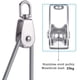 thumbnail image 1 of Polea simple para cable de acero inoxidable de 15 mm, polea de rodillo de carga de polea de escalada, capacidad de polea de elevación de 35 kg - 4 piezas de plata Xemadio QH-117, 1 of 6