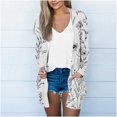 thumbnail image 2 of Économies d'Automne! srobpty Cardigan à Manches Longues pour Femmes, Blouse Décontractée à Manches Longues Imprimée avec Poche Cardigan Blanc, TG, 2 of 5
