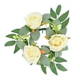 thumbnail image 1 of Corona de anillo de vela, corona de vegetación, granja, pilar, portavelas, corona boho para fiesta, centros de mesa de boda, decoraciones del hogar Amarillo claro, 1 of 8