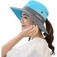 thumbnail image 1 of Women's Summer Mesh Wide Brim Sun UV Protection Hat with Ponytail Hole, 1 of 7