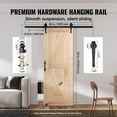 thumbnail image 4 of VEVOR Kit de herrajes y puerta de granero, puerta corrediza de madera de 30" x 84", suave y silenciosa, kit de puerta de granero con guía de piso 8 en 1 y manija de puerta, losa con paneles de madera, 4 of 9