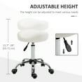 thumbnail image 4 of HOMCOM PU Leather Saddle Stool Height Adjustable Rolling Salon Chair White, 4 of 10