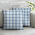 thumbnail image 3 of PHYHOO Checkered Pillow Cushion Cover P, Little Squares and Stripes Pastel Color Repeating Rows Vintage Tile, Decorative Square Accent Pillow Case,Pale Blue White, 3 of 5