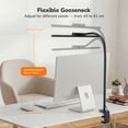 thumbnail image 3 of Lepro LED Desk Lamp with Clamp, 700LM Super Bright Task Light, 5 Color Temperatures 5 Brightness Levels, 360° Adjustable Gooseneck, Eye-Caring Dimmable Office Lamp for Home, Study & Workbench, Black, 3 of 9