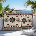 thumbnail image 3 of Outdoor Waterproof Throw Pillow Covers Set of 2 Boho Tribal Style Decorative Pillowcases Square Outdoor Pillows Cushion Case 16x16 Inch Southwest Abstract Bohemian Patio Pillows for Couch Sofa Bed, 3 of 9