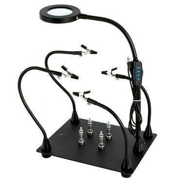 Multi-Functional Helping Hands Soldering Station Magnification LED Lights for Electronics and Assembly Work
