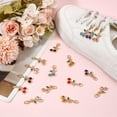 thumbnail image 4 of 16pcs Cherry Bling Shoe Charms 8 Colors Alloy Glass Shoe Pendant Shoe Clips Hanging Decoration Shoe Buckles Pendant with Ring for Shoe Keychain Bag Decor Birthday Festival Present colorful, 4 of 5
