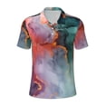 thumbnail image 2 of Daiia Colorful Abstract Waves Pattern Men’s Polo Shirts,Solid Deck Shirt,Classic Fit, Breathable Cotton Polo for Casual and Sport Wear-Small, 2 of 7