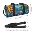 thumbnail image 4 of Xecao Little Sea Turtles print Round Travel Duffel Bag is a foldable gym bag with an inner pocket, perfect for travel sports, 4 of 8