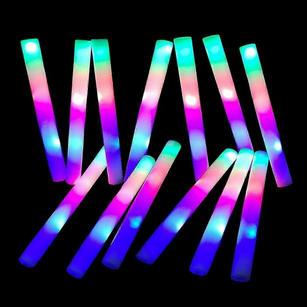 Foam Glow Sticks-20 PCS Light up Sticks Party Favor Glow in The Dark Party Supplies with 3 Modes Colorful Flashing Light Up Toys for Party Wedding Bi