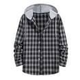 thumbnail image 2 of fartey Mens Flannel Plaid Hooded Shirts Jacket Casual Fall Winter Long Sleeve Button Down Flannel Shirts, 2 of 4