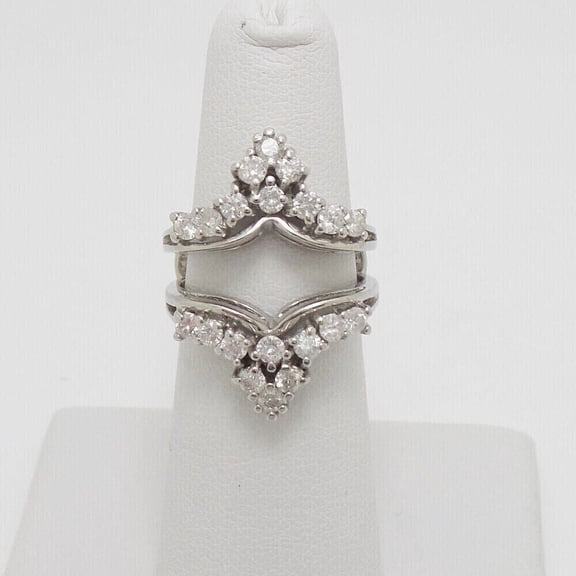 2.00Ct Lab Created Diamond Enhancer Ring White Gold Plated Sterling Silver Guard Wrap Wedding Band