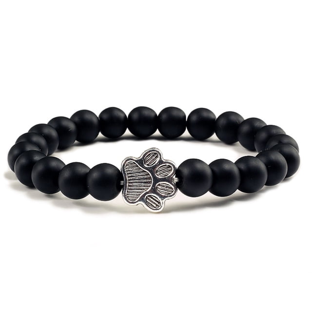 SIfdSeng Cat Footprint Color Natural Stone Elastic Bracelet Unisex Rhinestone Bracelet Yoga Bracelet Chakra Bracelet Color Beaded Bracelet Star Natural Stone Bracelet Bracelets for Women