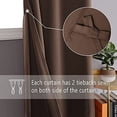 thumbnail image 3 of DWCN Blackout curtains for Bedroom with Tiebacks - Room Darkening Privacy Grommet Top Window Curtains for Living Room, 42 x 54 inch Length, Brown, Set of 2 Panels, 3 of 8