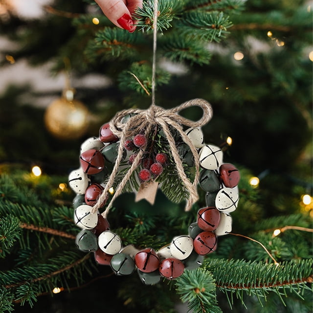 Mini Bells Small Wreath Hanging Christmas Decorations Wind Chime String Hanging Decoration Decoration