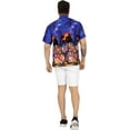 thumbnail image 6 of LA LEELA Men's Short Sleeve Button Up Beach Caribbean Cruise Shirt Vacation Halloween Costumes Hawaiian Shirts for Men L Haunted Tree Night Blue, 6 of 7