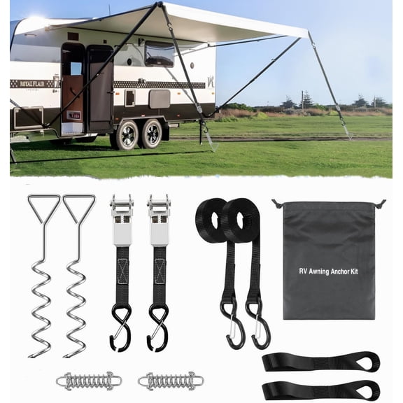 RV Awning Tie Down Kit Wind-Proof Canopy  Support Accessories