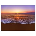 thumbnail image 2 of Orange Tinged Sea Waters at Sunset - Beach Photo Canvas Print, 2 of 3