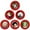 Red, variant on Mini Magnetic Glitter Christmas Picture Frame Ornaments with Photo Protectors, 6-Pack, Round-Red