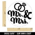 thumbnail image 2 of Mr. and Mrs. Wedding Rings Self-Inking Rubber Stamp Ink Stamper - Green Ink - Mini 1/2 Inch, 2 of 7