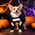 thumbnail image 6 of Tuvgenk Halloween Pet Pastor Costume for Dogs Cats, Priest Outfit with Hood for Holiday Party Dress Up, Cute Photo Prop for Small Animals, Size M, 6 of 7
