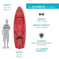 thumbnail image 3 of Lifetime Hydros 101 inch Sit-On-Top Kayak, Red (90936), 3 of 9