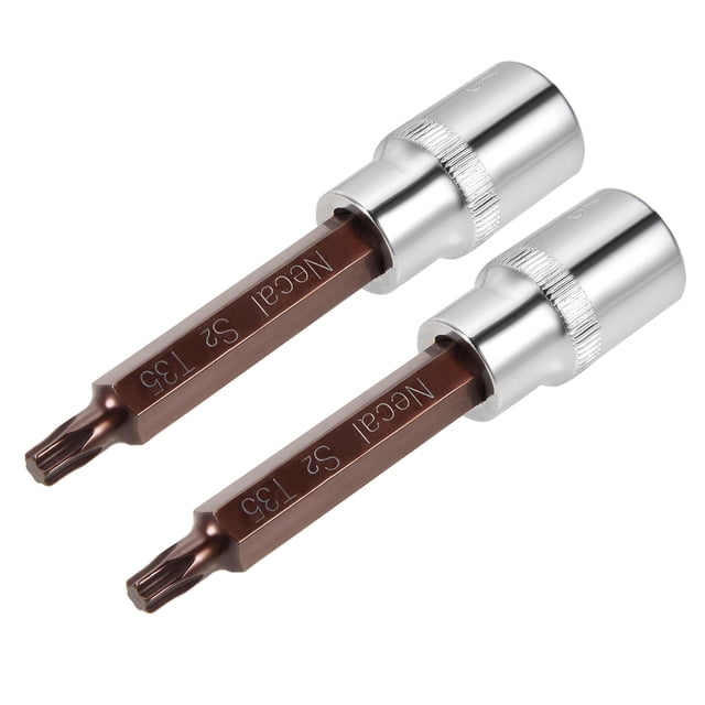 Uxcell 3.94'' Longitud 1/2-Pulgada Conducción T55 Torx Bit Sockets Acero S2 Marrón 2 Pcs T35 x 1/2