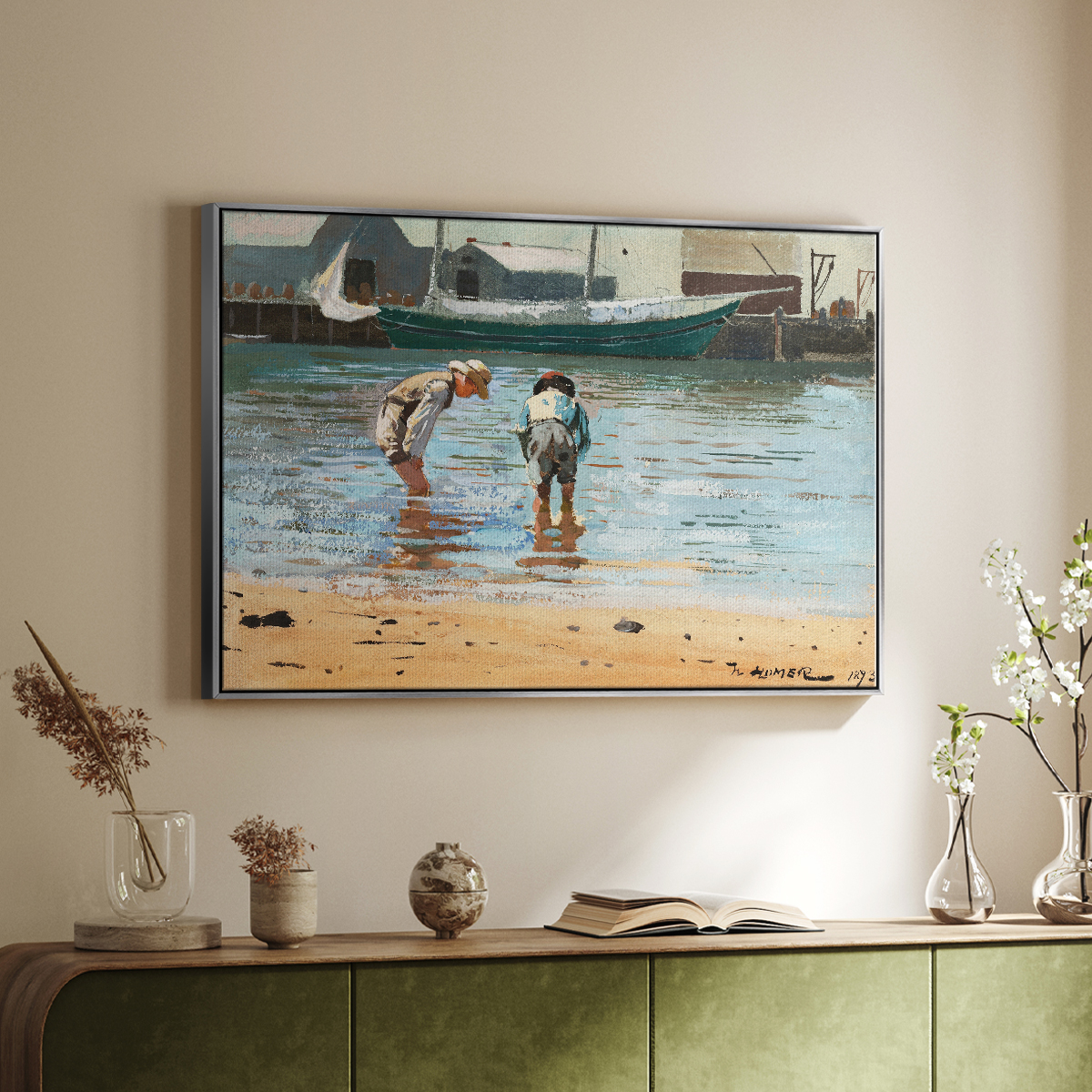 Vintage Landscape-CVII By Wexford Home Framed in Silver Wood Gallery Wrapped Canvas 27 in. x 41 in.