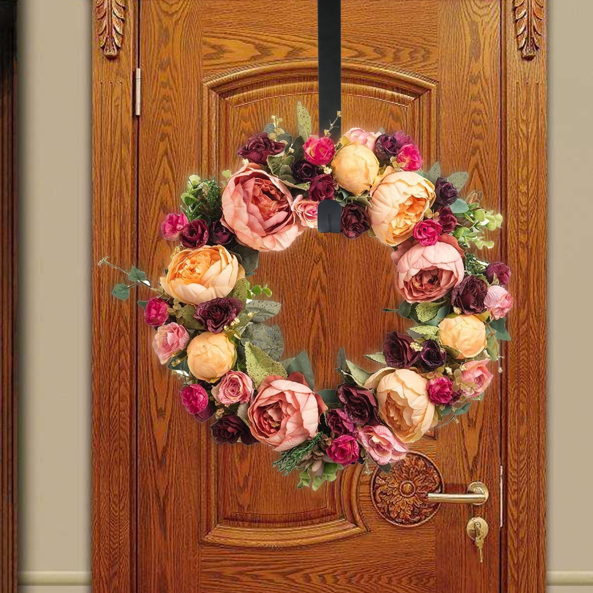 Wreath Hanger Over The Door Larger Wreath Metal Hook per Christmas Wreath Porta Anteriore 