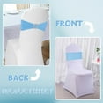 thumbnail image 6 of 100 Pack Spandex Stretch Blue Chair Sashes Bows Universal Elastic Light Blue Chair Cover Bands Ties with Buckle Slider for Wedding Party Banquet Ceremony Reception Event Decorations, 6 of 15