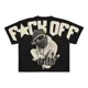 thumbnail image 1 of Camiseta negra estampada con nuevo patrón clásico de tendencia hip-hop, camiseta de manga corta punk de algodón con textura Y2K para hombre de talla grande, 1 of 3
