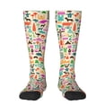 thumbnail image 2 of Lsque Travel Printed Crew Socks Men's Women's LightWeight Thin Casual Calf Socks ,Knee High Socks,Cotton Socks, 2 of 9