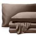 thumbnail image 1 of Bare Home Bamboo Sheet Set - Made from Rayon Fibers - Deep Pockets - 4 Piece - King, Taupe, 1 of 7