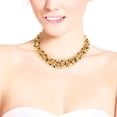 thumbnail image 3 of Captivating Fashion Yellow Tone Pearls Crystals Silk Thread Bib Necklace, 3 of 3