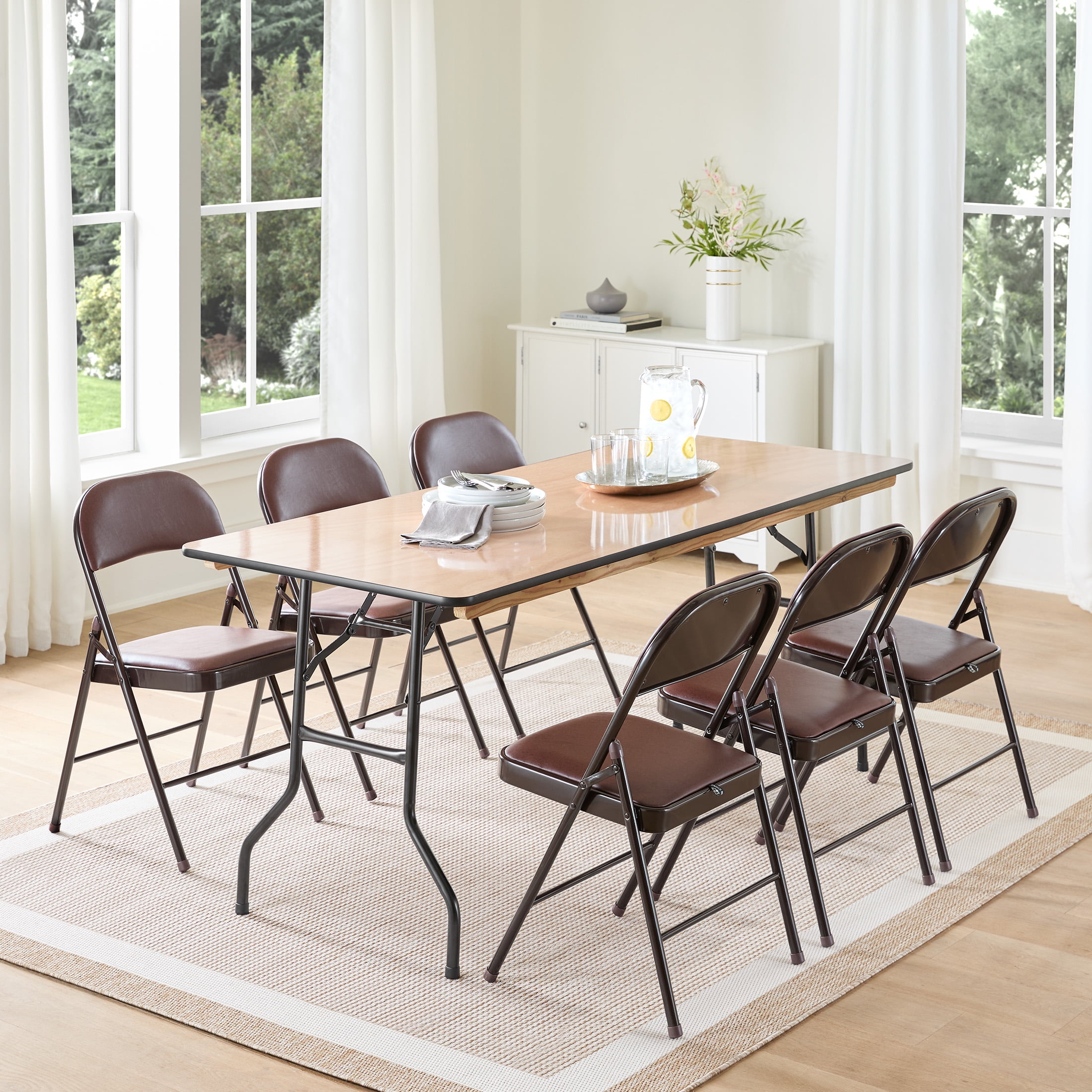 Cosco 8 Foot Centerfold Folding Table, White, 2 Pack - Walmart.com