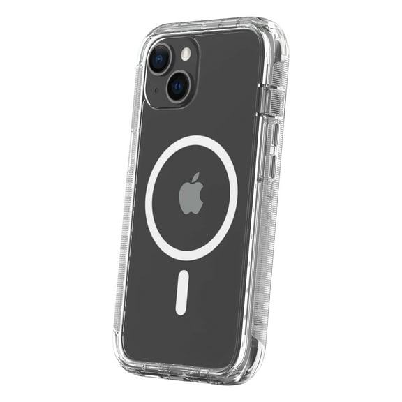 onn MagSafe Compatible Rugged Phone Case for iPhone 16e / iPhone 15 / iPhone 14 / iPhone 13 - Clear