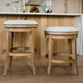thumbnail image 7 of Maven Lane Alexander Backless Counter Stool in Weathered Oak Finish w/ Sand Color Fabric Upholstery, 7 of 7