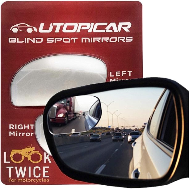 Change lanes and merge highways safely 2 pack, left and right best rear view adjustable & stick-on Blind Spot Mirrors Car Door Mirror for Blind Side 