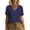 Navy, variant on Womens Short Sleeve Cotton Shirts Casual Summer V Neck Cute Loose Beach Work Blouse Tops
