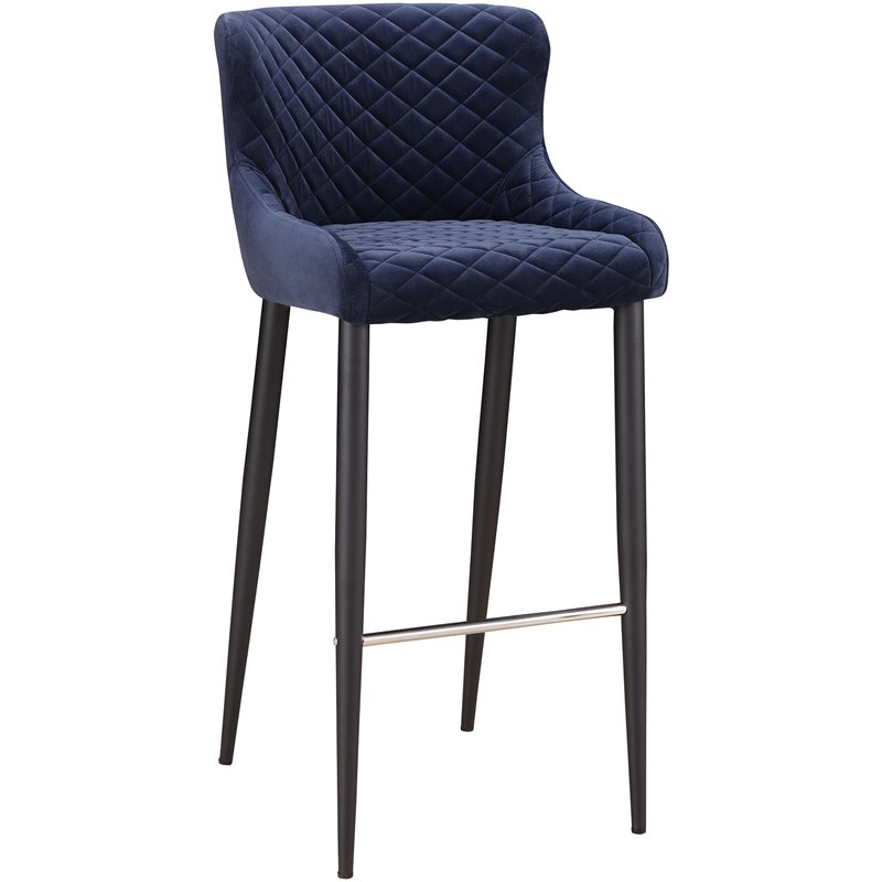Moe S Etta 30 Tufted Bar Stool In Navy Blue And Black Walmart Com Walmart Com