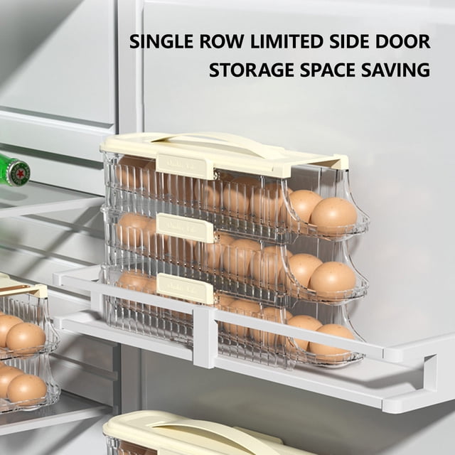 Xihbxyly Rejilla para Refrigerador, Huevera Ajustable con Ruedas, Diseño Retráctil Que Ahorra Espacio, Fácil Instalación, Organizador de Cocina, Gran Capacidad, Tamaño 32 X 10,2 X 8,1 Cm.