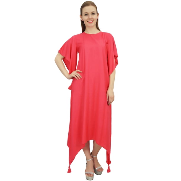Bimba Full Length Casual Coral Pink Women Asymmetrical Hem Dress With Scarf - 28 - Walmart Business Supplies Bimba Full Length Casual Coral Pink Women Asymmetrical Hem Dress With Scarf - 28 - Walmart Business Supplies